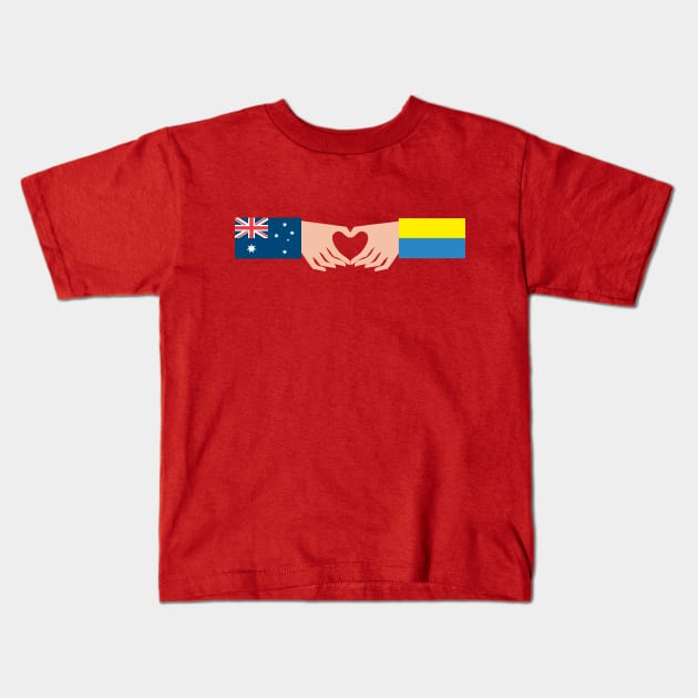 Australia Loves Ukraine Kids T-Shirt by RussellTateDotCom